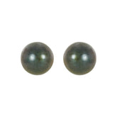 14K White 4 mm Cultured Black Akoya Pearl Earrings